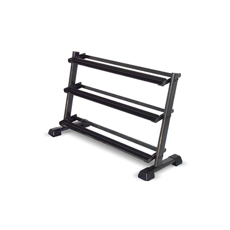 Three Layer Dumbbell Rack Commercial Black Steel Tube For Fitness Machine